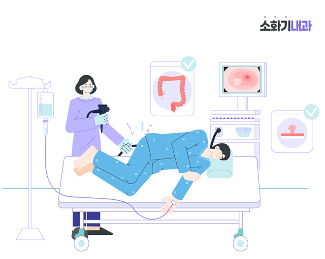 설사약을 먹지않는 대장내시경 순서 : 1.검사전날 가볍게 식사, 2.병원 방문 후 수면 위내시경 시행, 3.수면 위내시경 검사도중 십이지장으로 장세정제 주입, 4.수면에서 깨어낸 후 장 세정(보호자 동반), 5.수면 대장 내시경 시행